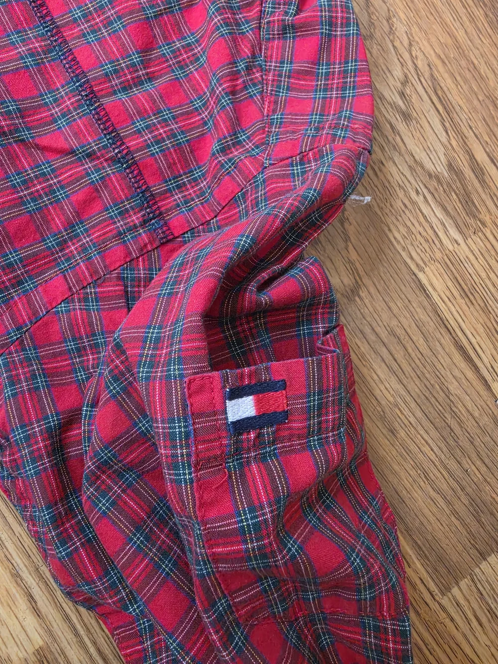 Tommy Hilfiger Red and Black Plaid Button-Down Shirt